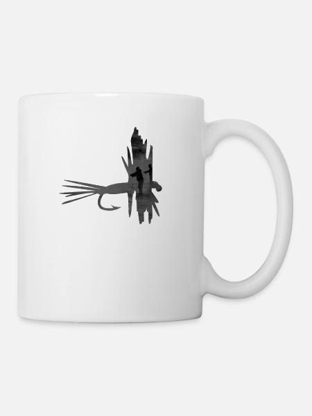 Fliegenfischen Shirt für Fliegenfischer - Tasse - Weiß