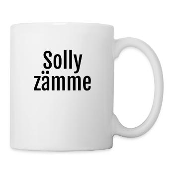 Freundlicher Gruß auf Alemannisch: Solly zämme! - Tasse - Weiß - Rechts
