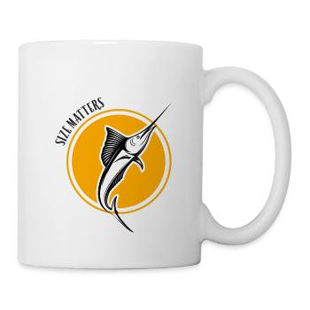 size matters angeln, Fisch, Fliegenfischen, Hecht - Tasse - Weiß - Rechts