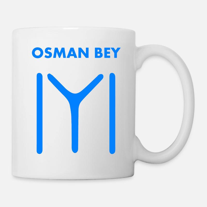 Osman Bey - Ertugrul - Drapeau blanc Kayi - Mug blanc - blanc