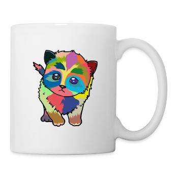 Little colorful cute cat - Mug - white - Right