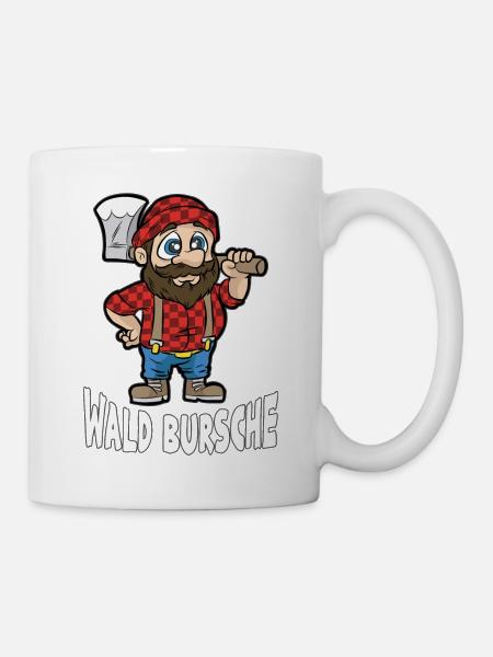 WALD BURSCHE Forestier forestier forestier bûcheron Dessin animé - Mug blanc - blanc