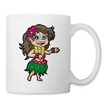 SEXY Hawaii Girl Bast Jupe Fleur Collier Hippie - Mug blanc - blanc - Droite