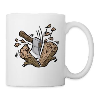 Bûcheron hache et bois forestier forestier forêt - Mug blanc - blanc - Droite