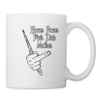 Hokus Pokus Zauberspruch Geschenk - Tasse - Weiß - Rechts
