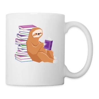 Paresseux paresseux Lire Leeratte Livre Étudiant - Mug blanc - blanc - Droite