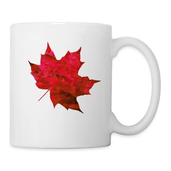 Érable Rouge Polygone - Mug blanc - blanc - Droite