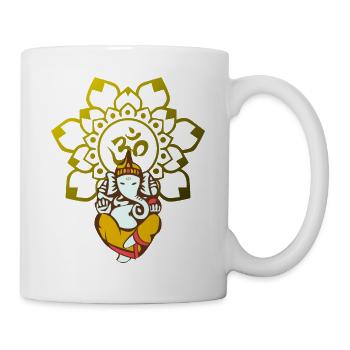 Yoga Ganesha Indien Om Zeichen - Tasse - Weiß - Rechts