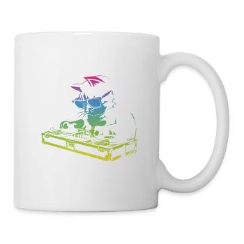 Cool Vintage Music Producers DJ Cat - Mug - white - Right