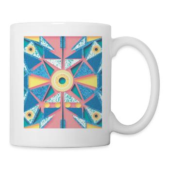 Blue, pink and pink mandala - Mug - white - Right