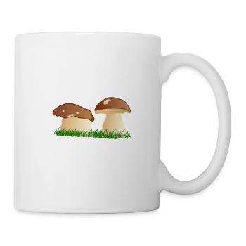 Pilz Pilze Pilzsammler Steinpilz suchen Geschenk - Tasse - Weiß - Rechts
