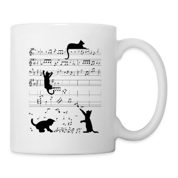 Clef de musique chaton chat musical - Mug blanc - blanc - Droite