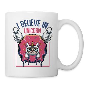 I Believe In Unicorn | Donut Katzen Candy Geschenk - Tasse - Weiß - Rechts