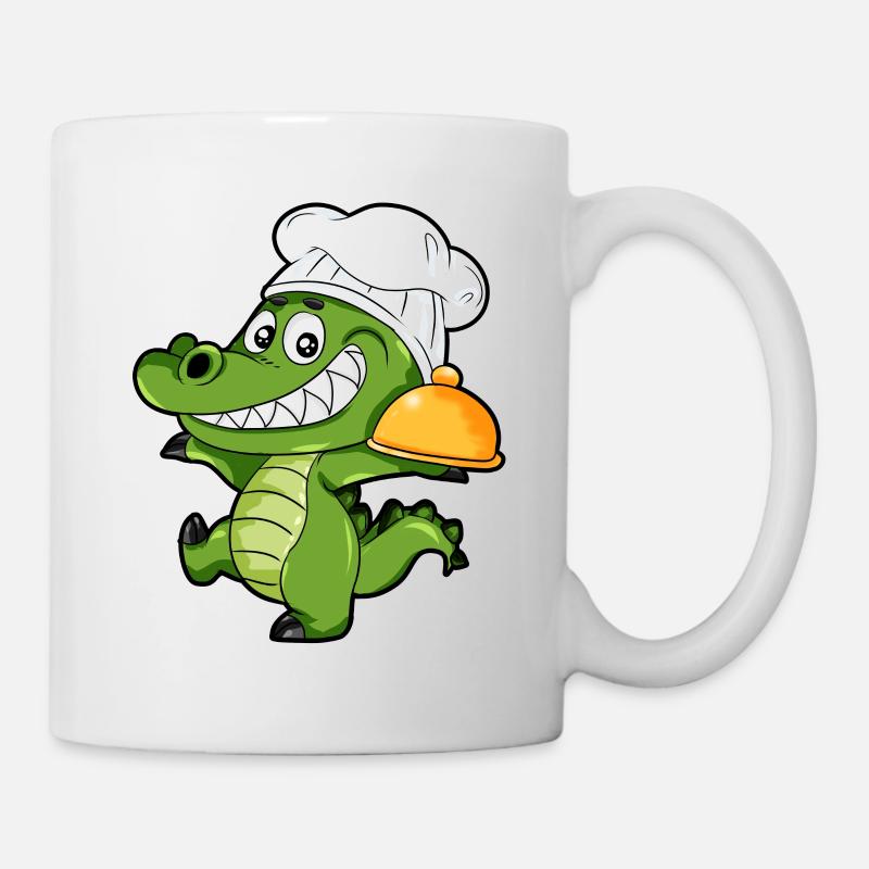 cuire crocodile chef chef cuisinier cuisinier cadeau - Mug blanc - blanc