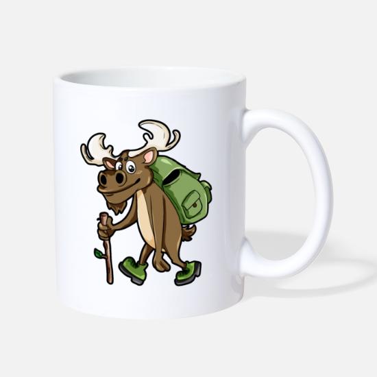Hiking Hikers Moose Reindeer Cartoon' Mug | Spreadshirt