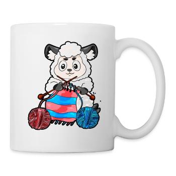 Crochets Couture Tricot Mouton tricoter Cadeau - Mug blanc - blanc - Droite