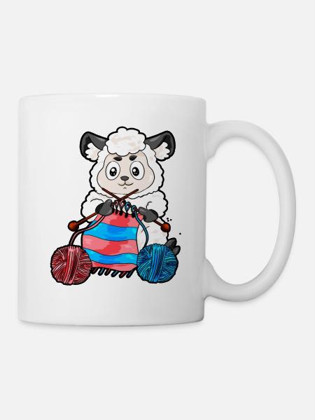 Crochets Couture Tricot Mouton tricoter Cadeau - Mug blanc - blanc
