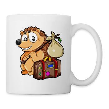 Hérissons itinérants Globe-trotter Valises Voyage Bande dessinée - Mug blanc - blanc - Droite