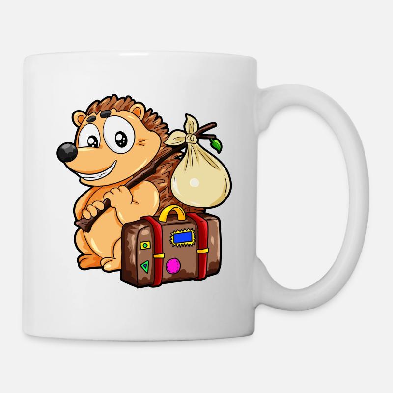 Hérissons itinérants Globe-trotter Valises Voyage Bande dessinée - Mug blanc - blanc