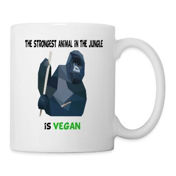 Vegan Gorilla tshirt - Tasse - Weiß - Rechts