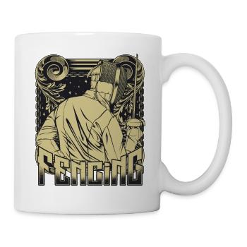 Vintage Retro Style Fechtsport Fechter Geschenk - Tasse - Weiß - Rechts