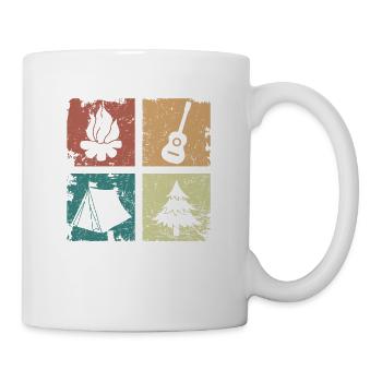 Tente de camping feu de camp guitare forêt cadeau - Mug blanc - blanc - Droite