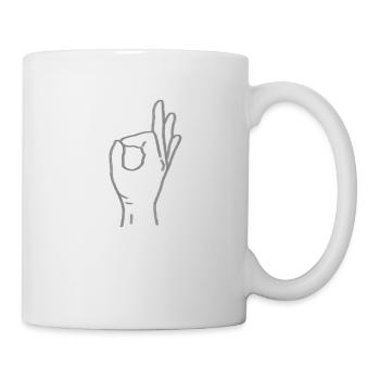 Ok Handzeichen - Tasse - Weiß - Rechts