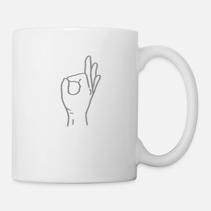 Signe de la main ok - Mug blanc - blanc