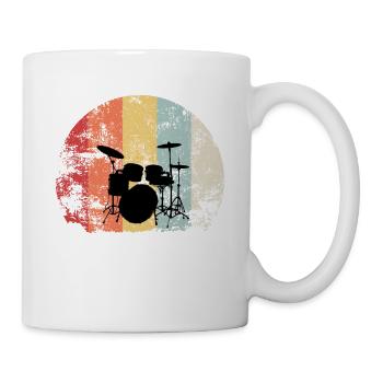 Schlagzeug Drummer Retro Grunge Geschenk trommeln - Tasse - Weiß - Rechts