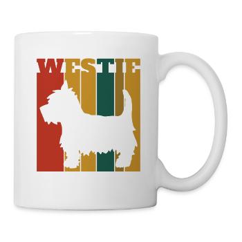 Retro Westie West Highland Terrier Dog - Mug - white - Right