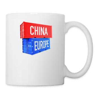 Europe and China Containers - Euro, EU, World - Mug - white - Right