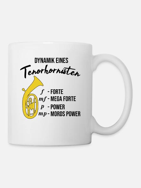 Tenor horn gift, dynamics of a tenor horn player - Mug - white