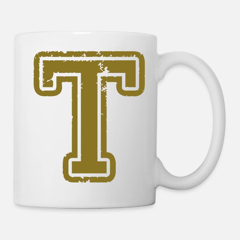 t - Buchstabe - Tasse - Weiß