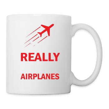 Airplane - Flieger - Shirt - Tasse - Weiß - Rechts