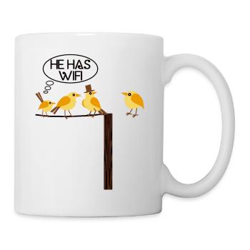 WLAN WIFI Vogel online Informatik - Tasse - Weiß - Rechts