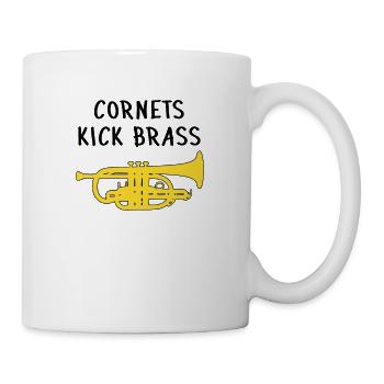 Cornet Gift, Cornets kick brass, funny - Mug - white - Right