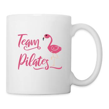 Team Pilates Shirt Flamingo Gift Yoga Sport - Mug - white - Right
