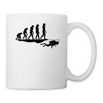 Taucher tauchen Evolution - Tasse - Weiß - Rechts