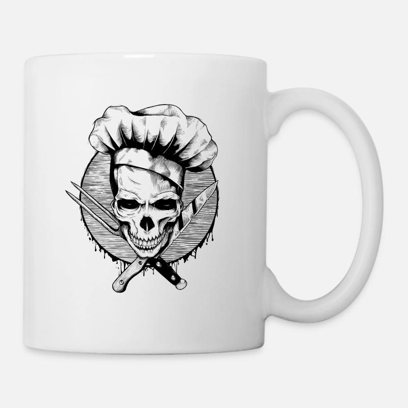 Der Koch Totenkopf Schädel - Tasse - Weiß