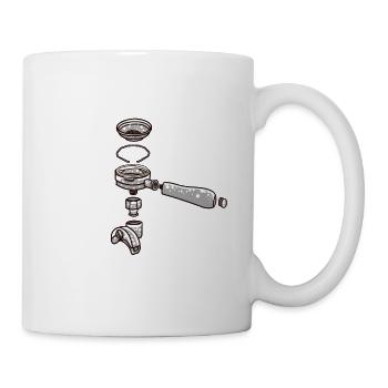 Kaffee Espresso Siebträger Kaffeetrinker Geschenk - Tasse - Weiß - Rechts