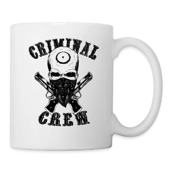 Crâne d'équipage criminel en noir - Mug blanc - blanc - Droite