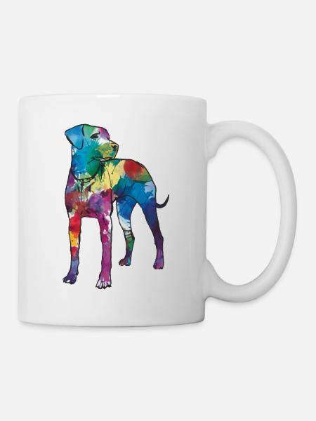 Labrador Hund Hunde bunte Silhouette - Tasse - Weiß