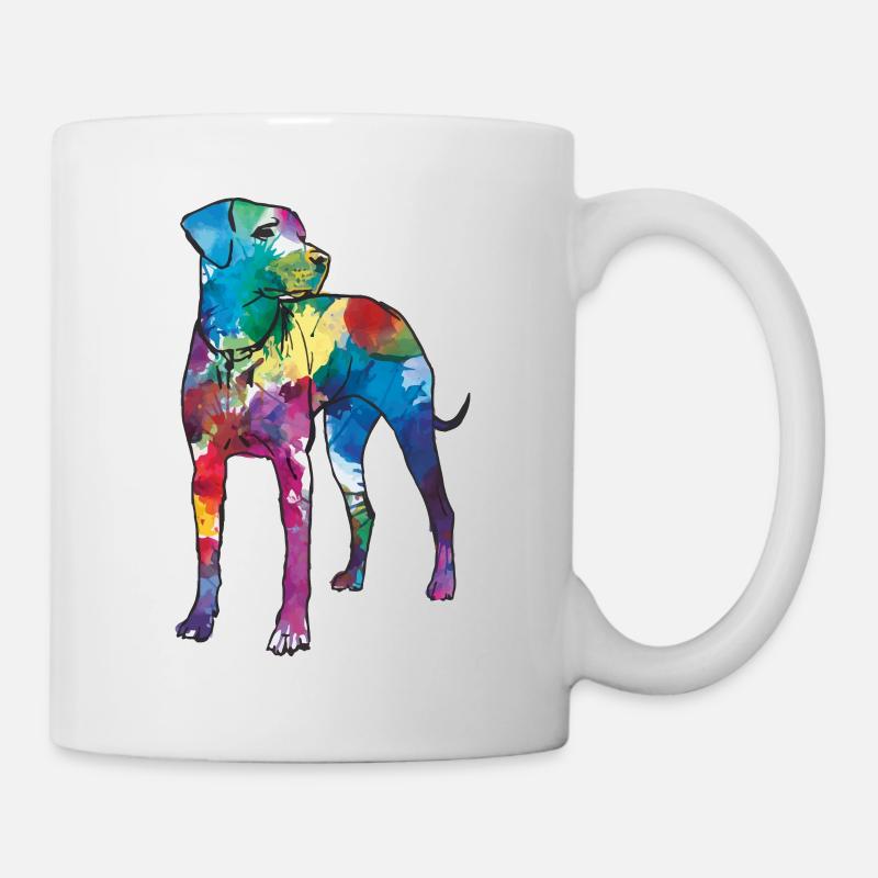 Labrador Hund Hunde bunte Silhouette - Tasse - Weiß