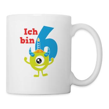 Monster Kinder Geburtstagsshirt 6 Jahre T-Shirt - Tasse - Weiß - Rechts