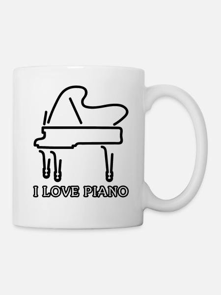 ich Liebe Klavier - Tasse - Weiß
