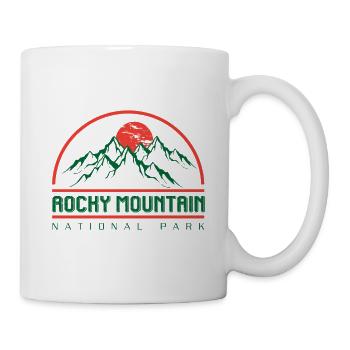 Rocky Mountain National Park Logo Berge Sonne - Tasse - Weiß - Rechts