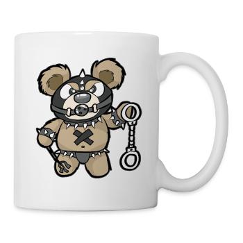 versauter Teddy Bär Knebel Petische Handschellen - Tasse - Weiß - Rechts
