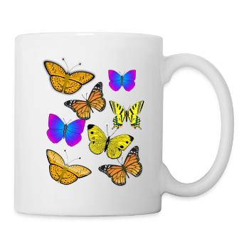 Schmetterlinge - butterfly - Shirt - Tasse - Weiß - Rechts