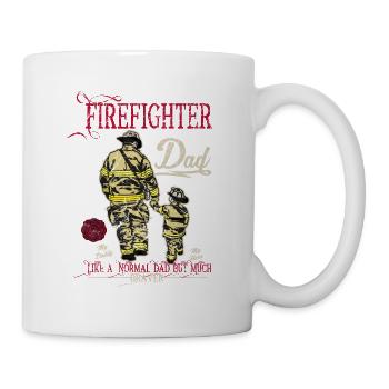 Feuerwehrmann Feuerwehr Vater Vatertag Geschenk - Tasse - Weiß - Rechts