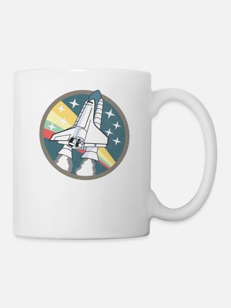 Spaceshuttle-Start - Space Shuttle Launch Shirt - Tasse - Weiß
